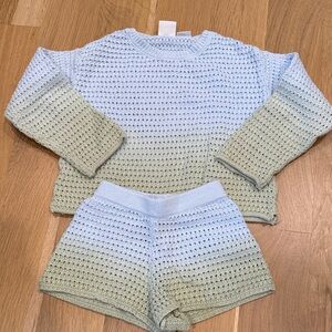 Zara Light Blue and Pale Green Knit Set